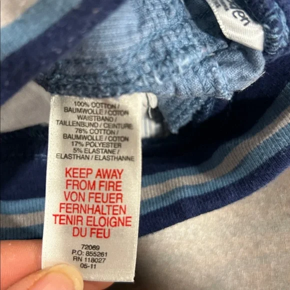 Baby Boden Corduroy Pants Set Blue Star Patch Red Joggers 6-12 Months - Picture 9 of 10